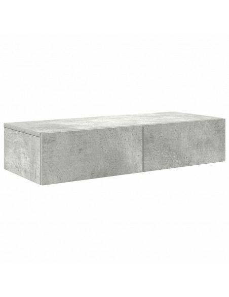 Scaffale a Parete con Cassetti Grigio 80x33x17 cm in Truciolato