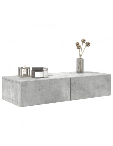 Scaffale a Parete con Cassetti Grigio 80x33x17 cm in Truciolato