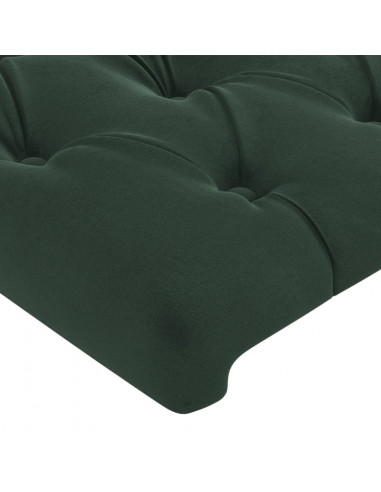 Testiera ad Orecchio Verde Scuro 203x16x118/128 cm in Velluto