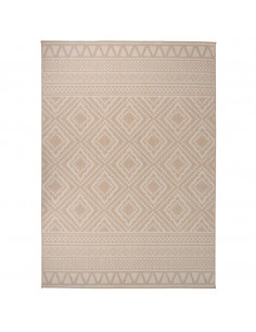 Tappeto da Esterni a Tessitura Piatta 120x170cm Strisce Marroni 2