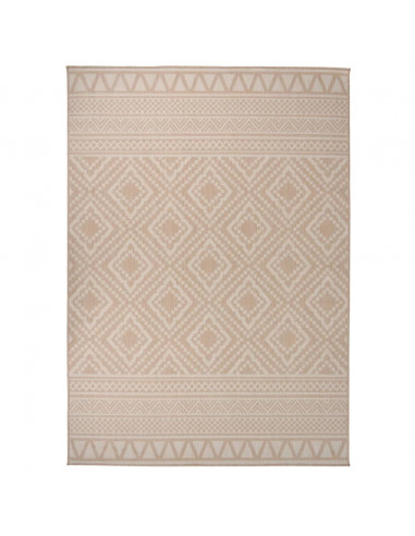 Tappeto da Esterni a Tessitura Piatta 120x170cm Strisce Marroni