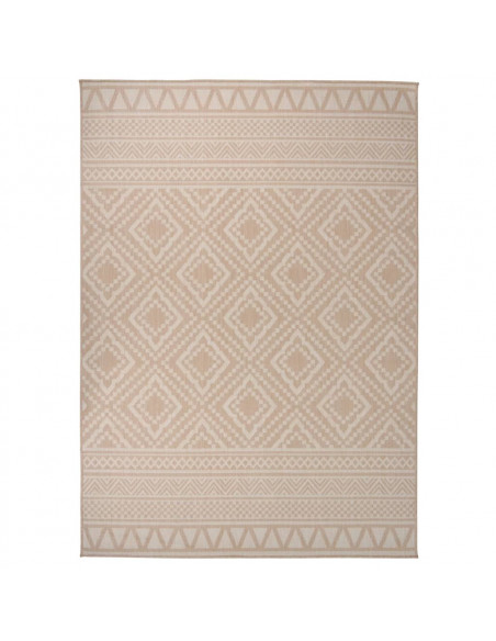 Tappeto da Esterni a Tessitura Piatta 120x170cm Strisce Marroni