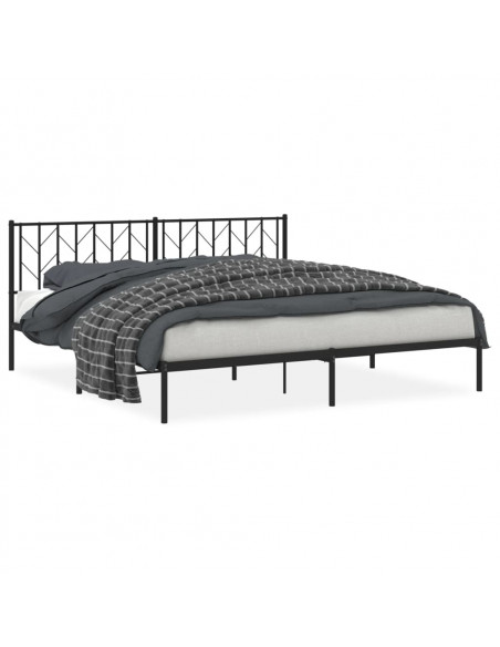 Giroletto con Testiera in Metallo Nero 193x203 cm