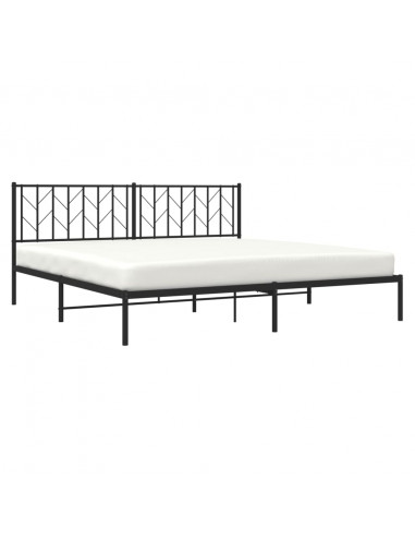 Giroletto con Testiera in Metallo Nero 193x203 cm