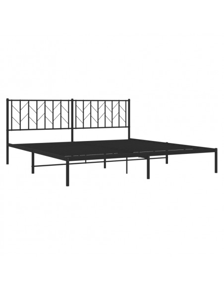 Giroletto con Testiera in Metallo Nero 193x203 cm