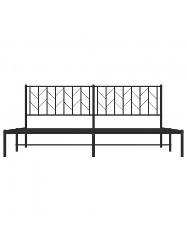 Giroletto con Testiera in Metallo Nero 193x203 cm