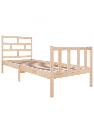 Giroletto in Legno Massello Grigio 75x190 cm Small Single