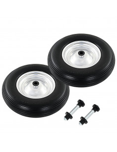 Ruote per Carriola 2 pz con Asse in PU Solido 4.00-8 390 mm 2