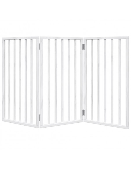 Cancello per Cani Pieghevole 3 Pannelli Bianco 150 cm Pioppo