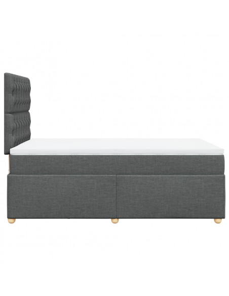 Giroletto a Molle con Materasso Grigio Scuro 120x200 cm Tessuto