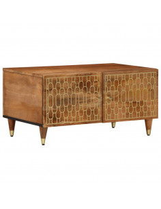 Tavolino da Salotto 80x50x40 cm Legno Massello di Mango 2