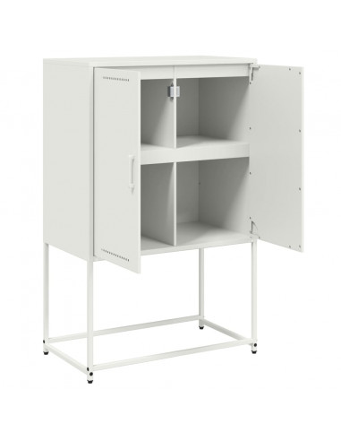 Credenza Bianca 68,5x38,5x107 cm in Acciaio