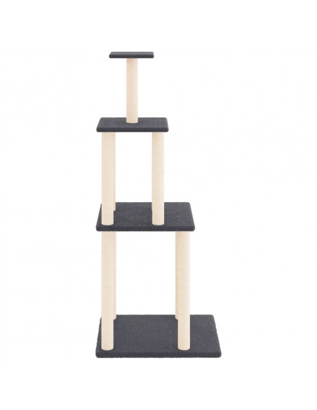 Albero per Gatti con Tiragraffi in Sisal Grigio Scuro 149 cm