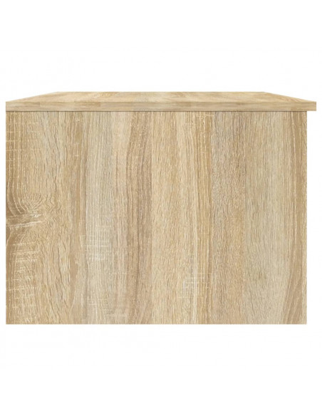 Tavolino Bianco e Rovere Sonoma 102x50x36 cm Legno Multistrato