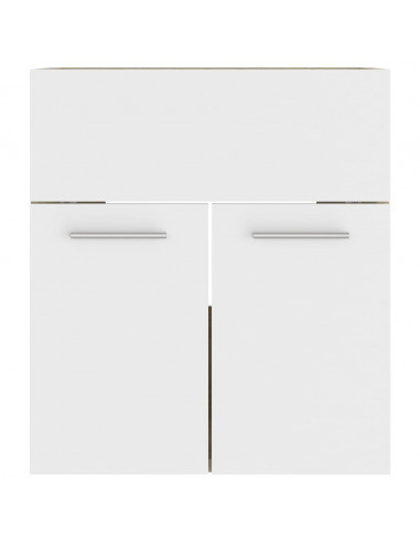 Mobile Lavabo Integrato Bianco Rovere Sonoma Legno Multistrato