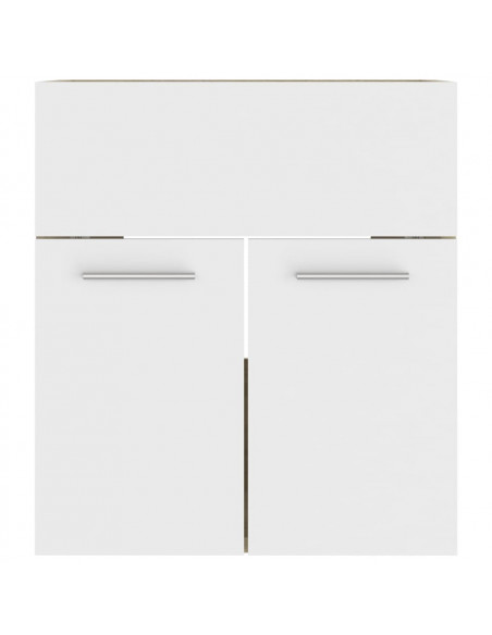 Mobile Lavabo Integrato Bianco Rovere Sonoma Legno Multistrato