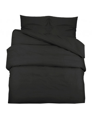 Set Copripiumino Nero 200x200 cm in Cotone