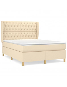 Giroletto a Molle con Materasso Crema 140x19 cm in Tessuto 2