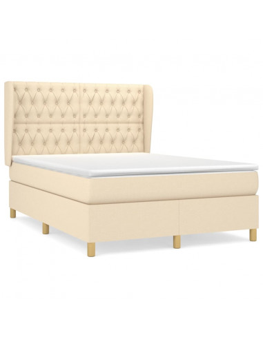 Giroletto a Molle con Materasso Crema 140x19 cm in Tessuto