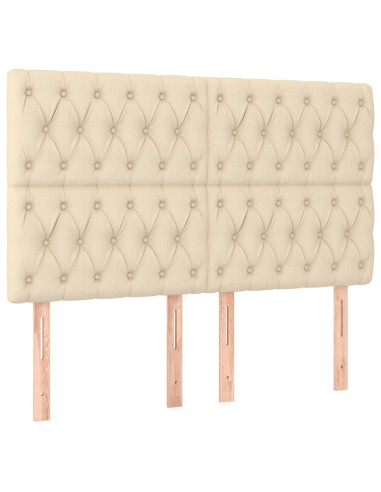 Giroletto a Molle con Materasso Crema 140x19 cm in Tessuto