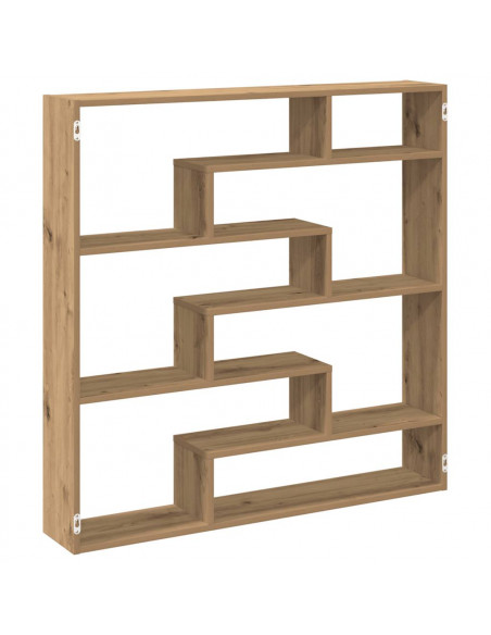 Scaffale Cubo Parete 7 Scomparti Truciolato Rovere Artigianale