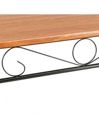 Set da Pranzo 7 pz in MDF e Acciaio Marrone