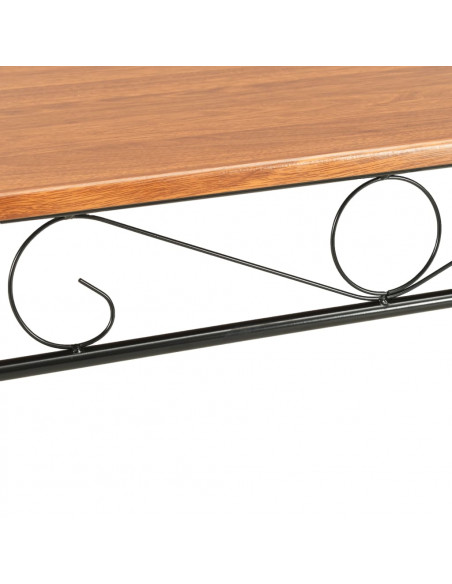 Set da Pranzo 7 pz in MDF e Acciaio Marrone