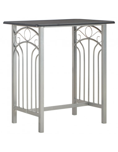 Set da Bar 3 pz in Legno e Acciaio Nero