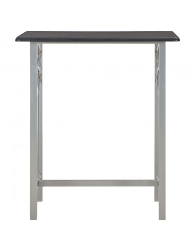 Set da Bar 3 pz in Legno e Acciaio Nero