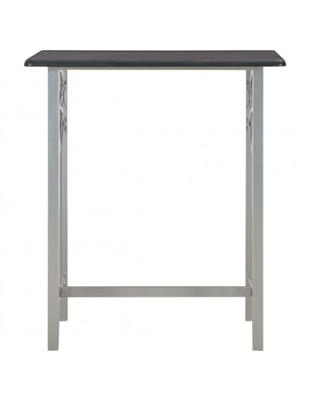 Set da Bar 3 pz in Legno e Acciaio Nero