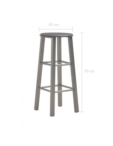 Set da Bar 3 pz in Legno e Acciaio Antracite