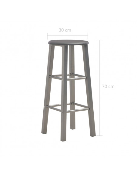 Set da Bar 3 pz in Legno e Acciaio Antracite