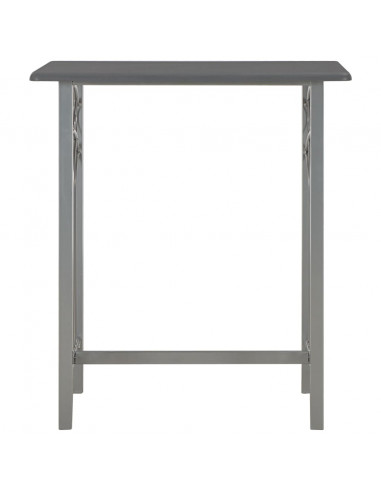 Set da Bar 3 pz in Legno e Acciaio Antracite