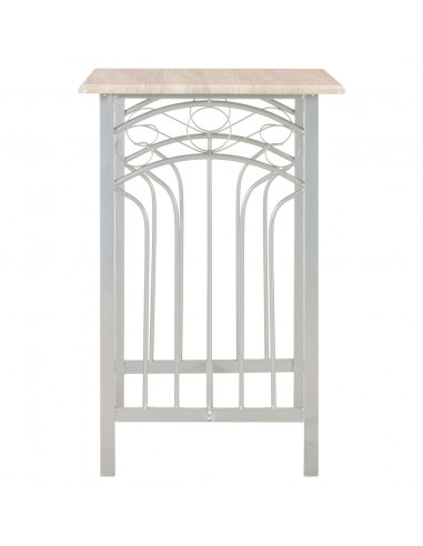 Set da Bar 3 pz in Legno e Acciaio