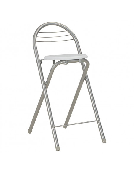 Set da Bar 3 pz con Mensole in Legno e Acciaio Bianco