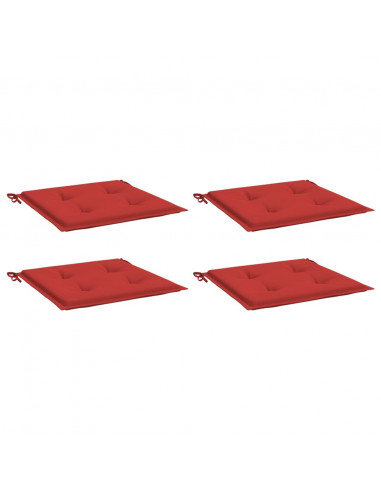 Cuscini per Sedia 4 pz Rossi 40x40x3 cm in Tessuto Oxford