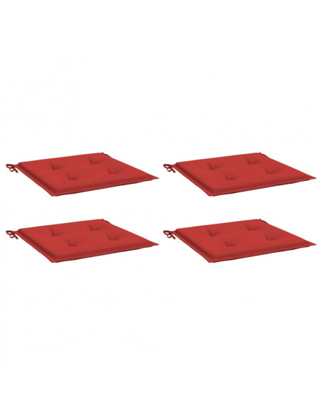 Cuscini per Sedia 4 pz Rossi 40x40x3 cm in Tessuto Oxford