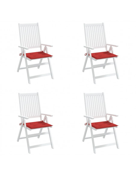 Cuscini per Sedia 4 pz Rossi 40x40x3 cm in Tessuto Oxford