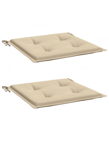 Cuscini per Sedia 2 pz Beige 40x40x4 cm in Tessuto Oxford