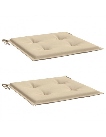 Cuscini per Sedia 2 pz Beige 40x40x4 cm in Tessuto Oxford