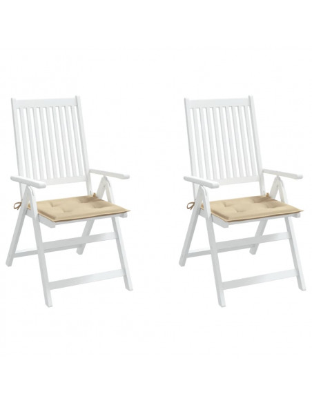 Cuscini per Sedia 2 pz Beige 40x40x3 cm in Tessuto Oxford