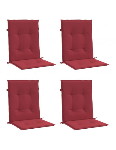 Cuscini per Sedia 4 pz Rosso Vino 100x50x7 cm in Tessuto