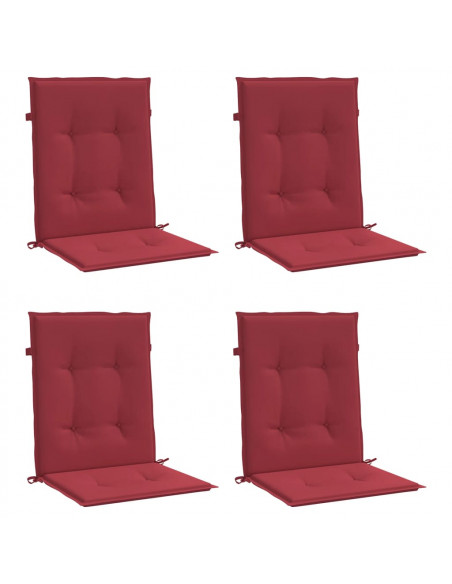 Cuscini per Sedia 4 pz Rosso Vino 100x50x7 cm in Tessuto