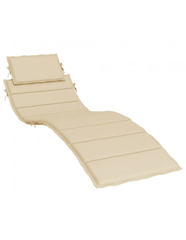 Cuscino per Lettino Beige 186x58x3 cm in Tessuto Oxford