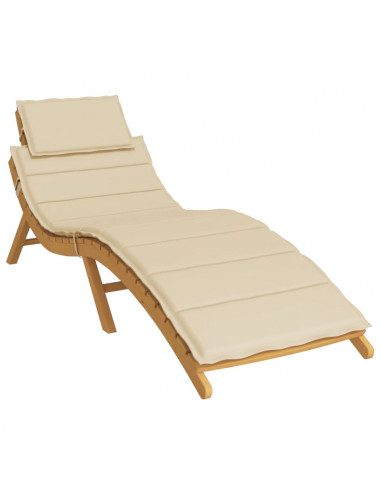 Cuscino per Lettino Beige 186x58x3 cm in Tessuto Oxford