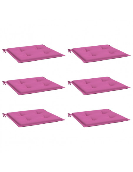 Cuscini per Sedia 6 pz Rosa 40x40x3 cm in Tessuto