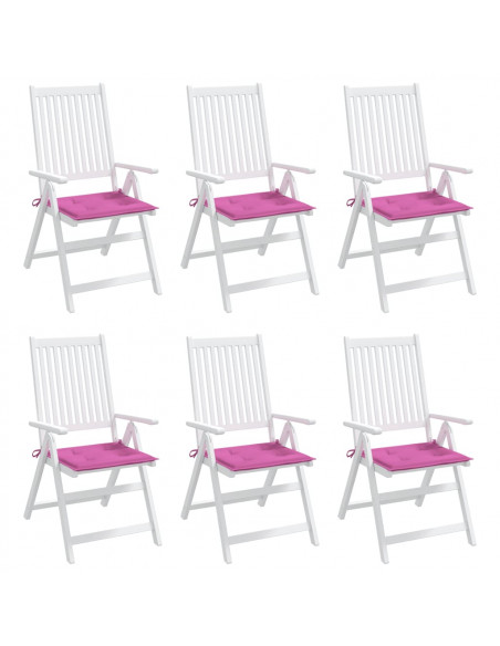 Cuscini per Sedia 6 pz Rosa 40x40x3 cm in Tessuto