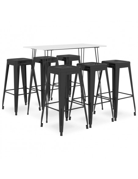 Set da Bar 7 pz Bianco e Nero