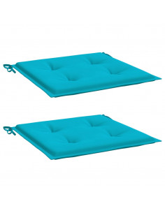 Cuscini per Sedia 2 pz Turchese 50x50x4 cm in Tessuto 2