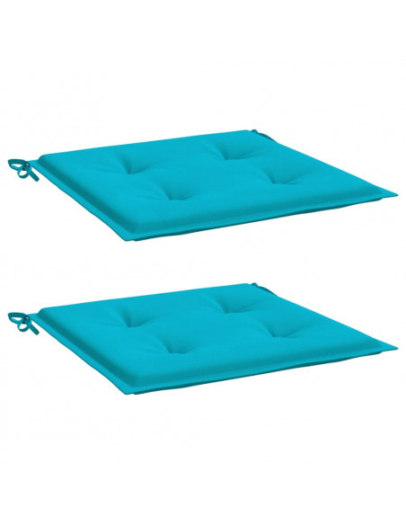 Cuscini per Sedia 2 pz Turchese 50x50x3 cm in Tessuto